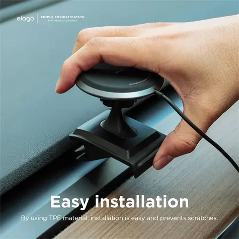 Elago Tesla Magnetic Aluminum Car Mount černá / Držák do auta / Pro Tesla Model 3 a Y / Magnetický / Hliníkový