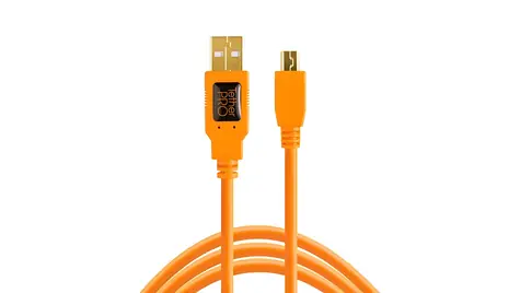Tether Tools TetherPro oranžová / Kabel / USB 2.0 A - Mini USB B / 5pin / 4,6 m