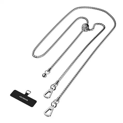 SwitchEasy Metal Chain Strap stříbrná / Šňůrka na telefon / Kovový řetízek / Strap Card