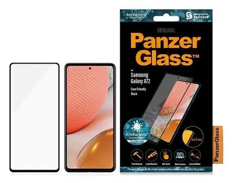 PanzerGlass Case Friendly AB tvrzené sklo Samsung Galaxy A72 černá / Ochranné sklo / plně nalepovací / 0,45 mm