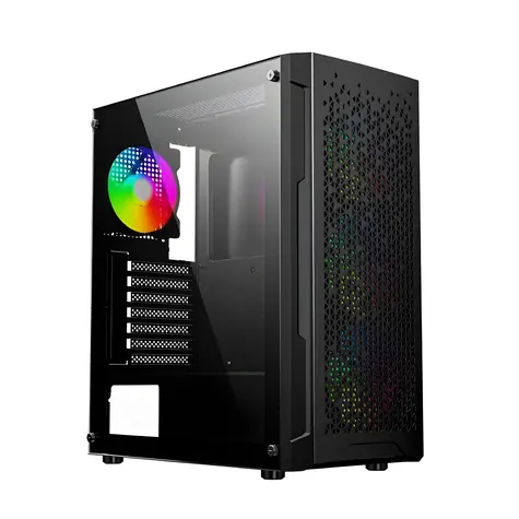 Gembird Fornax 400X černá / Herní počítačová skříň / Midi Tower / tvrzené sklo / RGB