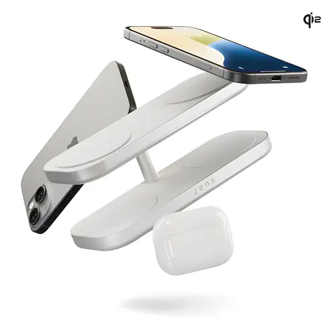 ZENS Quattro Charger Pro 4 bílá / Bezdrátová nabíječka / 4x zařízení / Qi
