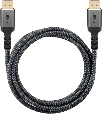 Goobay Plus DisplayPort 1.4 šedá / Video kabel / 8K 60 Hz / 5 m / DSC 1.2