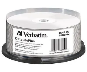 Verbatim BD-R Blu-Ray 25ks Printable / Blu-ray disk / 50GB / 6x / Vřeteno