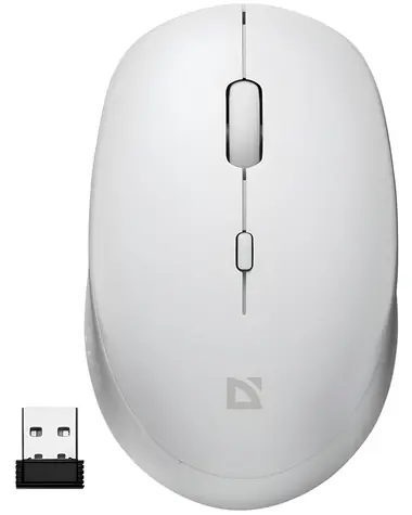 Auris MB-027 bílá / Bezdrátová optická myš / Tichý klik / 800/1200/1600 DPI