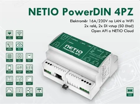 NETIO PowerDIN 4PZ / Rozvodný panel / RACK / DIN lišta