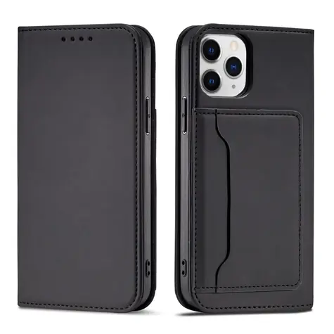 Hurtel Magnet Card Case černá / Pouzdro / Apple iPhone 12 Pro Max / peněženka