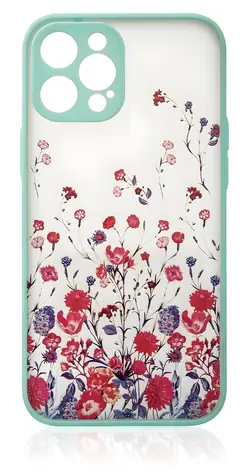 Hurtel Design Case světle modrá / Zadní kryt / Apple iPhone 12 Pro Max / motiv květů