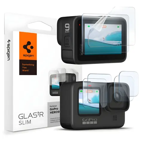 Spigen Glass.tR Slim / Tvrzené sklo + fólie / 2-set / GoPro Hero 9 / 10 / 11 / 12