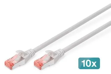Digitus CAT6 S/FTP šedý / Patch kabel / 3 m / AWG 27/7 / LSZH / 10 ks