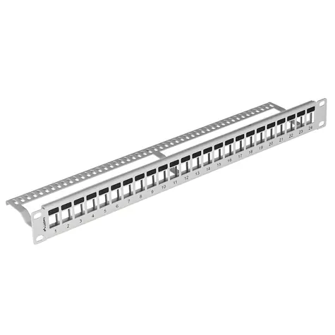 Lanberg PPKS-1024-S šedá / Patch panel / 24 portů / 1U / 19