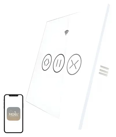 MOES WRS-EUC-WH-MS bílá / Chytrý spínač rolet / Wi-Fi / RF433 / hlasové ovládání / časovač