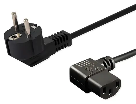 SAVIO CL-116 černá / Napájecí kabel / IEC C13 / 1,8 m / úhlový konektor