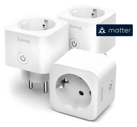 Hama SMART WiFi zásuvka bílá / Matter / 3680W / 3 ks
