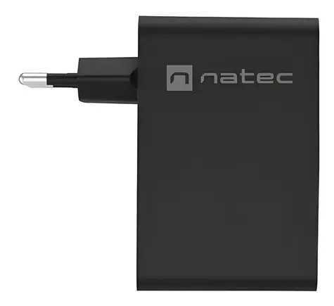 Natec Ribera GaN NUC-2234 černá / Síťová nabíječka / 100W / GaN / 3x USB-C / 1x USB-A / PD 3.0 / QC 3.0