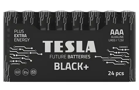 TESLA BLACK+ AAA 24 ks / Alkalická baterie / LR03 / mikrotužková / fólie