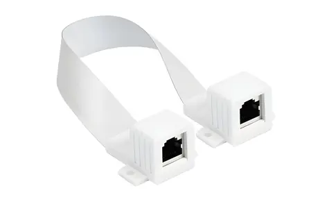 Alcasa 8055-F23QW bílá / Síťová průchodka RJ-45 / Plochá / 0,3 m
