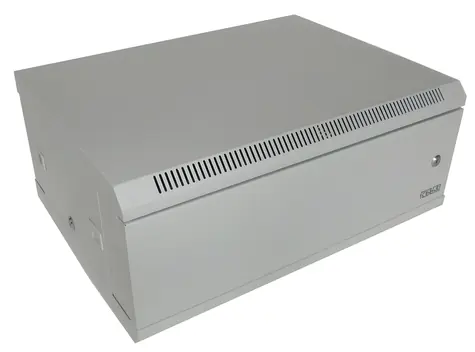 XtendLan Nástěnný rozvaděč 4U šedá / Nástěnný rozvaděč / 600×450 mm / jednodílný / plné dveře