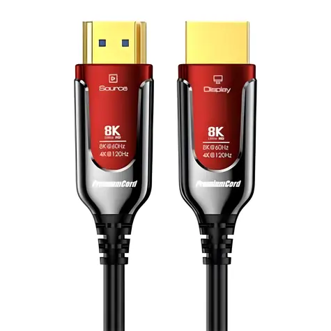 PremiumCord HDMI 2.1 kabel / Ultra High Speed optický fiber / 8K 60Hz / zlacené konektory / 15 m