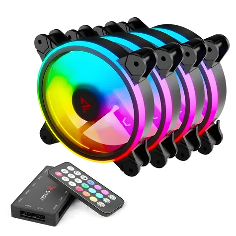 Savio FAN-01 černá / Sada ventilátorů / 120 mm / 4 ks / ARGB / řadič a dálkové ovládání
