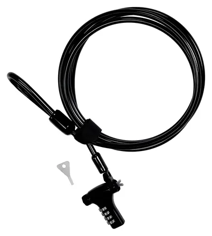 Trust Tiron / Bezpečnostní kabelový zámek / Kombinační / 180 cm / K-Slot, Nano, Wedge