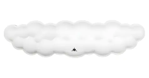 White Shark Cumulus bílá / Podložka pod zápěstí ke klávesnici / 430x110mm / Paměťová pěna