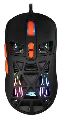 Baracuda Seal černá / Herní myš / Optický senzor / 12800 DPI / RGB / 7 tlačítek / USB