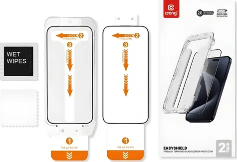 Crong EasyShield 2-Pack / Ochranné sklo / Apple iPhone 15 / 2 ks / Tvrzené sklo