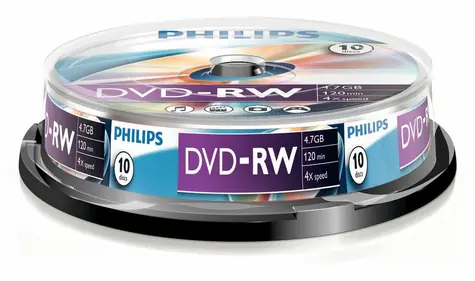 Philips DVD-RW 4,7 GB / Optické médium / 4x / 10 ks / Spindl