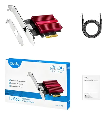 Cudy PE10G / Síťová karta / PCI Express / 10 Gb Ethernet / RJ-45 / Low-profile bracket