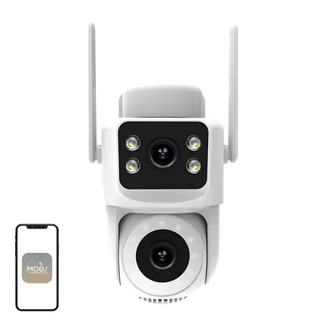 MOES WCM-Q29 / Venkovní IP kamera / duální objektiv 8 Mpx / PTZ / Wi-Fi 6 / IP65