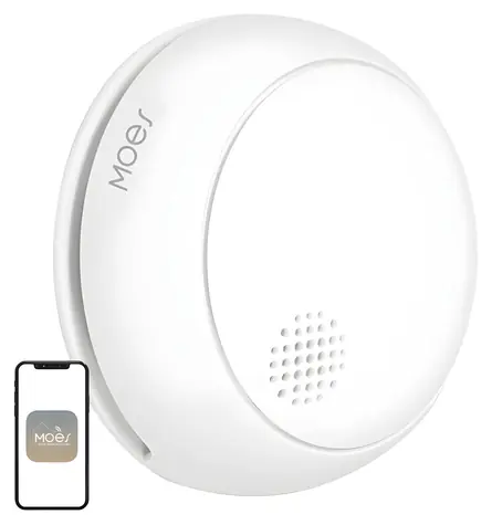 MOES SSD01 / Detektor kouře / ZigBee / hlasitost 85 dB / autotest baterie