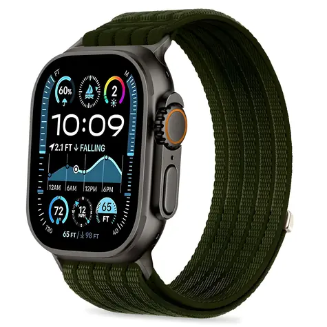 Tech-Protect Nylon Sport 44/45/46/49 mm tmavě zelená / Řemínek / Apple Watch / nylonový sportovní