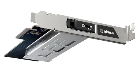 Akasa M.2 PCIe adaptér s vyjímatelným boxem / Adaptér / PCIe x4 / M.2 NVMe M-Key / Hliníkový kryt