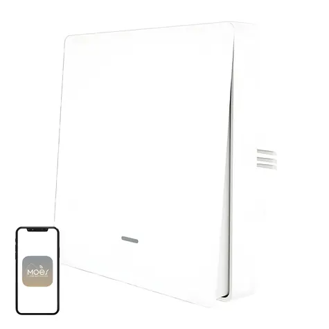MOES ZS-B-EU1 bílá / Chytrý vypínač / 1 kanál / ZigBee 3.0 / Bez nulového vodiče