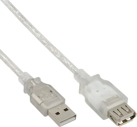 InLine USB-A - USB-A 0,5 m čirá / Kabel / USB 2.0 / 480 Mbit/s