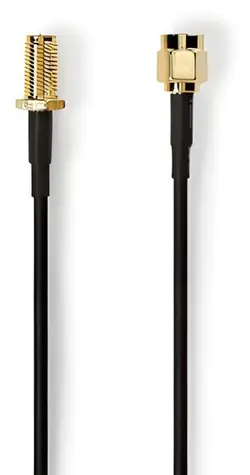 Nedis Anténní kabel RP-SMA (M) - RP-SMA (F) černá / Anténní kabel / 3 m / Pozlacené konektory / 50 Ohm