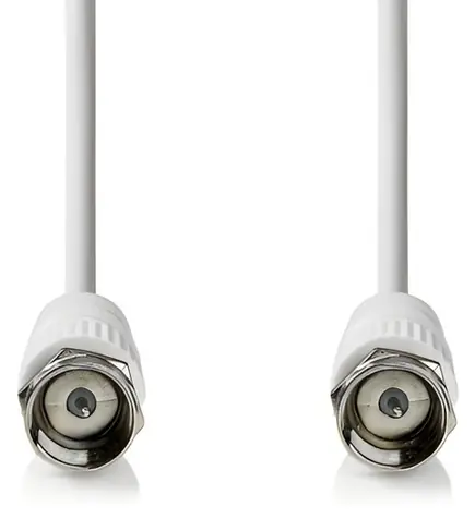 Nedis satelitní anténní kabel F(M)-F(M) bílá / Kabel / 75 Ohm / 50 dB / dvojité stínění / 2 m