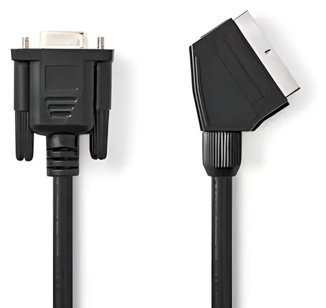 Nedis SCART - VGA kabel černý / Kabel / SCART (M) - VGA (F) / Poniklované konektory / 2 m / 480p