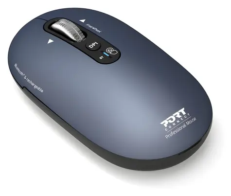 PORT CONNECT Pure MAC modrá / Bezdrátová nabíjecí myš / Bluetooth / FreeWheel / 3200 DPI