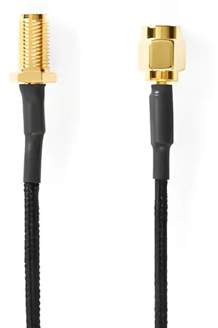Nedis anténní kabel SMA(M)-SMA(F) černá / Anténní kabel / Pozlacené / 50 Ohm / Stíněný / 0,5 m
