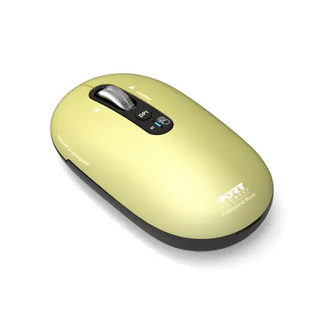 PORT CONNECT Pure MAC limetková / Bezdrátová nabíjecí myš / Bluetooth / FreeWheel / 3200 DPI
