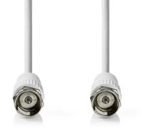 Nedis satelitní anténní kabel F(M)-F(M) bílá / Kabel / 75 Ohm / 50 dB / dvojité stínění / 5 m