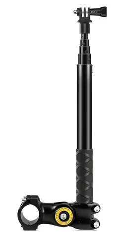 Puluz PU817 černá / Držák na řídítka se selfie tyčí / pro akční kamery / tyč 27,9–113,5 cm / řídítka 2,9–3,5 cm