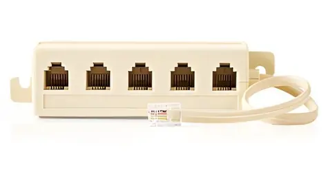 Nedis telefonní rozbočovač slonová kost / Rozbočovač / RJ11 - 5x RJ11 / 0,2 m