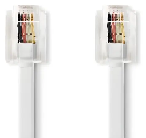 Nedis telefonní kabel bílo-transparentní / Telefonní kabel / RJ11 - RJ11 / Plochý / 5 m