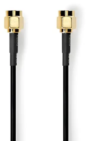 Nedis Anténní kabel SMA(M)-SMA(M) černá / Anténní kabel / Pozlacené konektory / 50 Ohm / Stíněný / 5 m