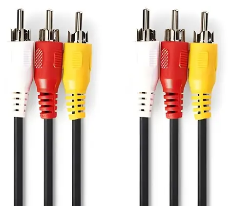 Nedis Kompozitní video kabel 3x RCA - 3x RCA 10 m černý / Kabel / poniklované konektory / 480p