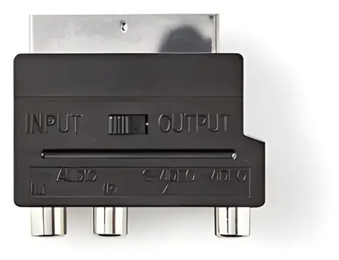 Nedis SCART adaptér černá (CVGB31902BK) / Redukce / SCART zástrčka - S-Video/3x RCA zásuvka