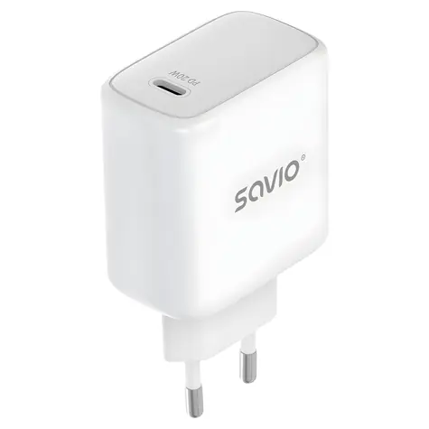 Savio LA-14 bílá / Síťová nabíječka / 20 W / Power Delivery 3.0